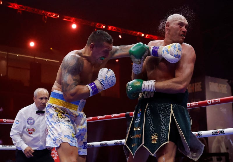 Oleksandr Usyk in action against Tyson Fury at the Kingdom Arena in Riyadh. Reuters
