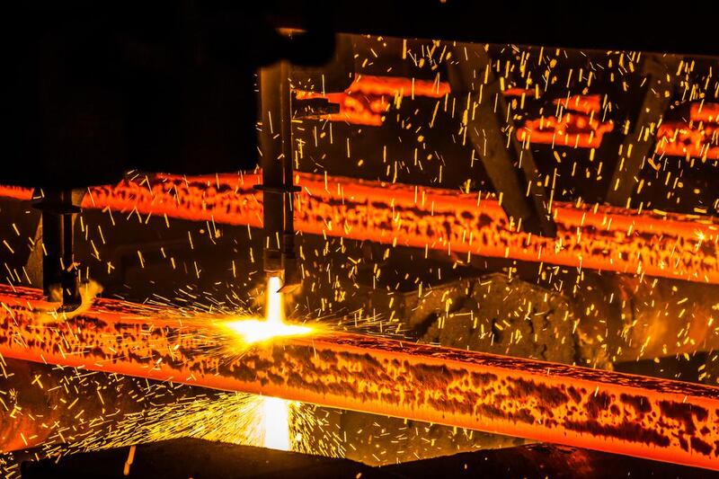 Global demand for steel took a hit last year following the White House's imposition of 25 per cent tariffs on steel. Courtesy Emirates Steel