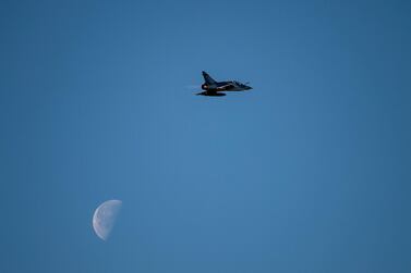 A French Air Force warplane flying out of Greece close to the Black Sea where other French jets were intercepted by Russian fighters. AFP 