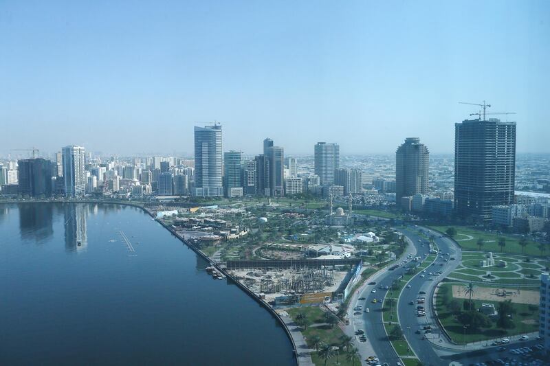 SHARJAH, UAE. November 19, 2015 -  Stock photograph of high rises along the corniche in Sharjah, November 19, 2015. (Photo by: Sarah Dea/The National, Story by: STANDALONE/STOCK, Assignment ID: N/A)
￼￼￼￼￼￼￼￼￼ *** Local Caption ***  SDEA191115-sharjah_STOCK06-06.JPG