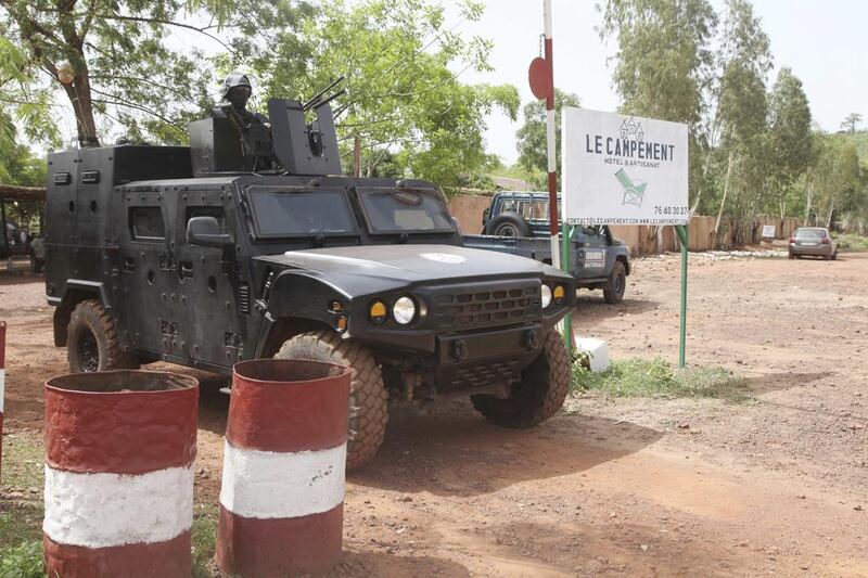 Security was tight at the Campement Kangaba – a tourist resort near Bamako in Mali – on Monday after the attack.  Baba Ahmed / AP Photo