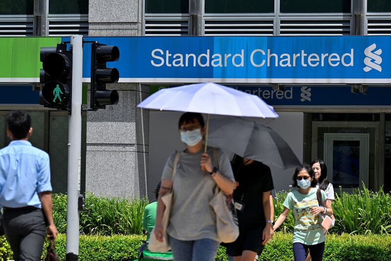 Standard Chartered bank in Singapore. Despite being based in London, the lender makes most of its income from its operations in Asia, Africa and the Middle East. Reuters