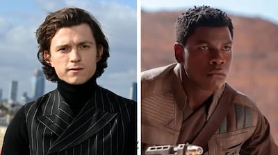 Tom Holland (left) auditioned for the role of Finn in Star Wars: The Force Awakens that went to John Boyega. Photos: Getty Images, Lucasfilm / Disney