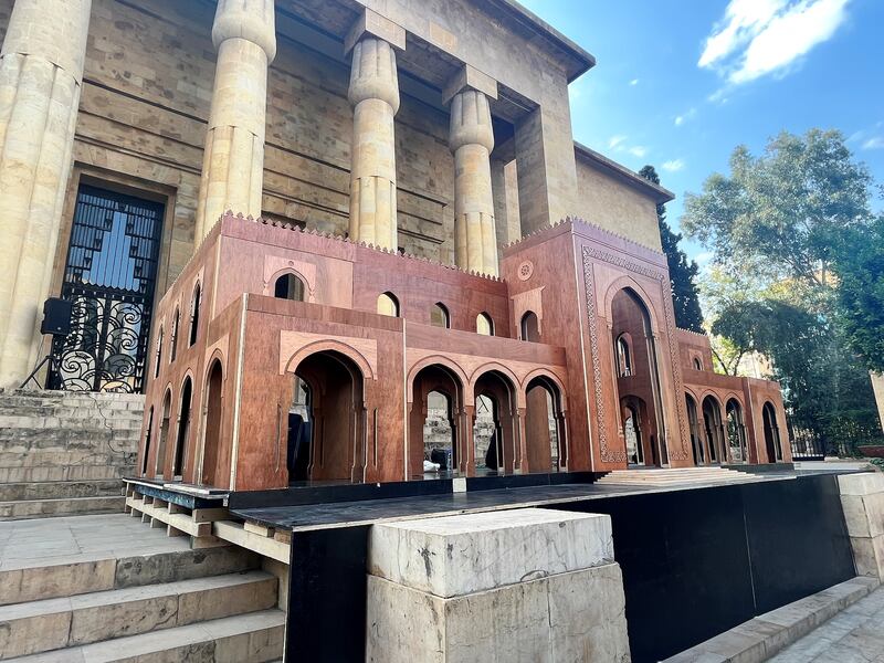 Alfred Tarazi's installation on the steps of the National Museum of Beirut. All photos: Maghie Ghali for The National