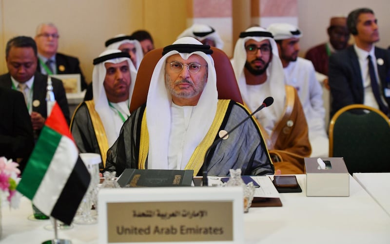 UAE Minister of State for Foreign Affairs Anwar Gargash during preparatory meeting in Jeddah. Reuters