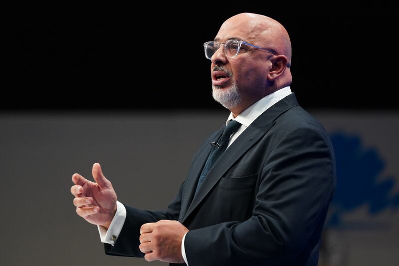 Nadhim Zahawi delivering his keynote speech during the Conservative Party Conference last year. Getty Images