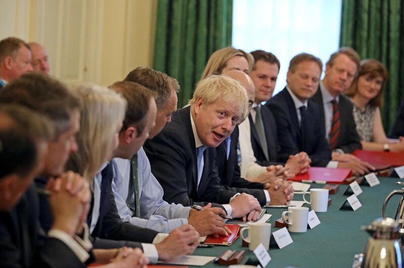 REFILE - ADDING INFORMATION Britain's Prime Minister Boris Johnson holds his first Cabinet meeting at Downing Street in London, Britain, July 25, 2019  Aaron Chown/Pool via REUTERS