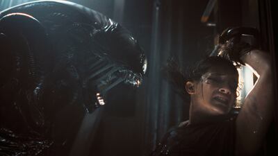 Cailee Spaeny comes face to face with a xenomorph in Alien: Romulus. Photo: 20th Century Studios