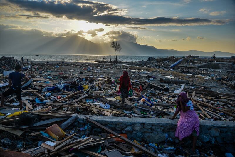 A village in Palu after 7.5 magnitude quake and a series of powerful aftershocks hit Indonesia's Central Sulawesi province in September 2018, killing at least 4,300