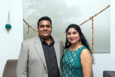 Sabarrish Srinivasan and his wife, Kinnari Thakkar, purchased a two-bedroom apartment worth Dh1.4 million in Dubai Marina in 2017 after saving for the down payment for four years. Photo: Reem Mohammed / The National