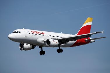 An Airbus A319-111 aircraft operated by Iberia. The US is expected to be granted approval by the World trade Organisation to launch retaliatory sanctions against the EU following a ruling in an long-running dispute between the European planemaker and Boeing.