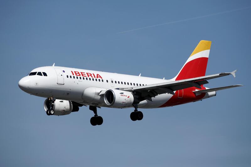 An Airbus A319-111 aircraft, operated by Iberia, lands at Orly Airport near Paris, France, September 6, 2019. REUTERS/Benoit Tessier