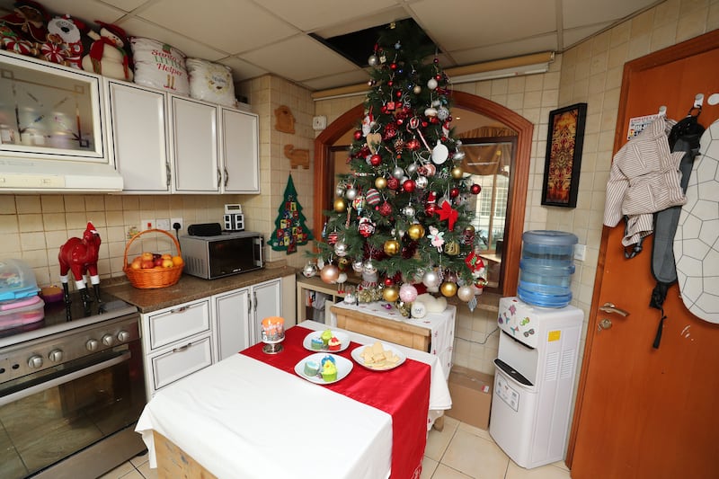 The decorations are kept inside the kitchen