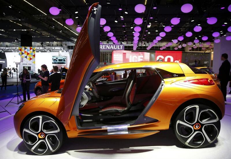 A Renault Captur concept car is displayed during a media preview day at the Frankfurt Motor Show. Kai Pfaffenbach / Reuters