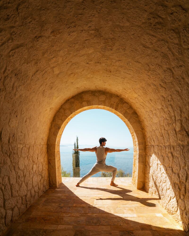 Sunrise yoga at Ultima Corfu. Courtesy Ultima Corfu