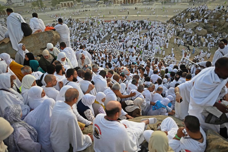 The crowd on Mount Arafat during the Hajj pilgrimage. AFP