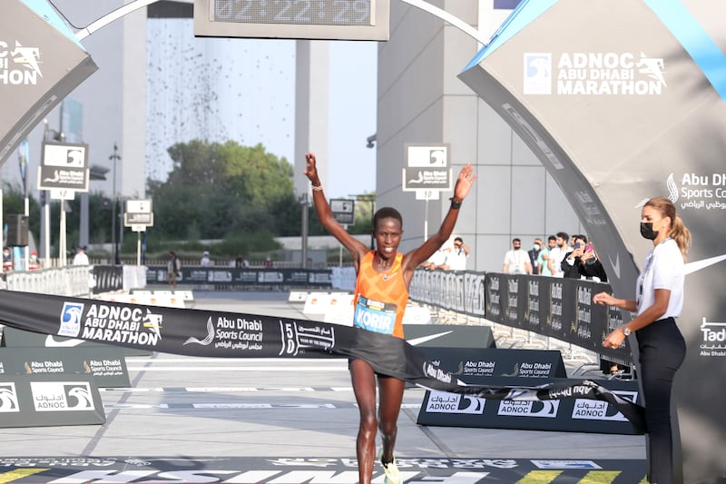 Judith Korir won the women's race of the Abu Dhabi Marathon.