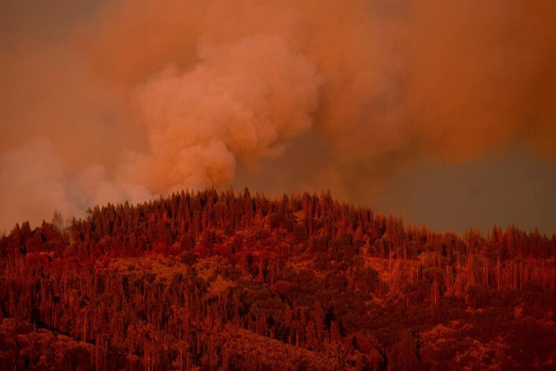 The Ferguson Fire burns along a ridgeline in unincorporated Mariposa County, California. Noah Berger/AP Photo