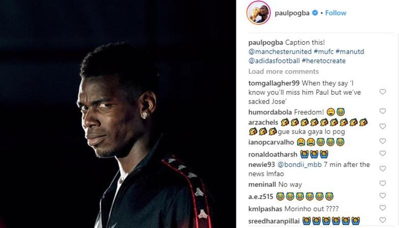Paul Pogba's Instagram post after Mourinho left Man Utd.