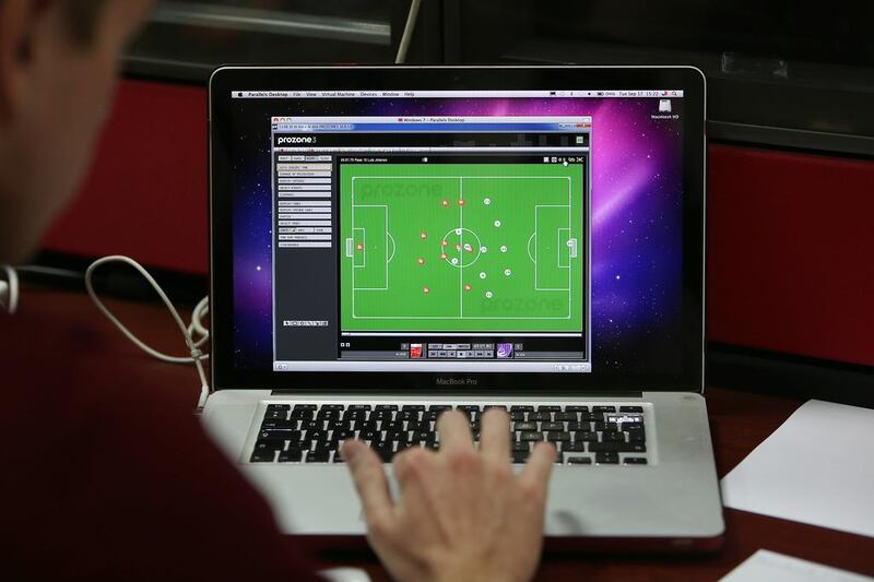The Prozone program is fed information by four CCTV cameras installed in the Rashid Stadium to track every aspect of a player's movement and action. Coach Cosmin Olaroiu likes to share the data with players so they can understand their own tendencies. Pawan Singh / The National