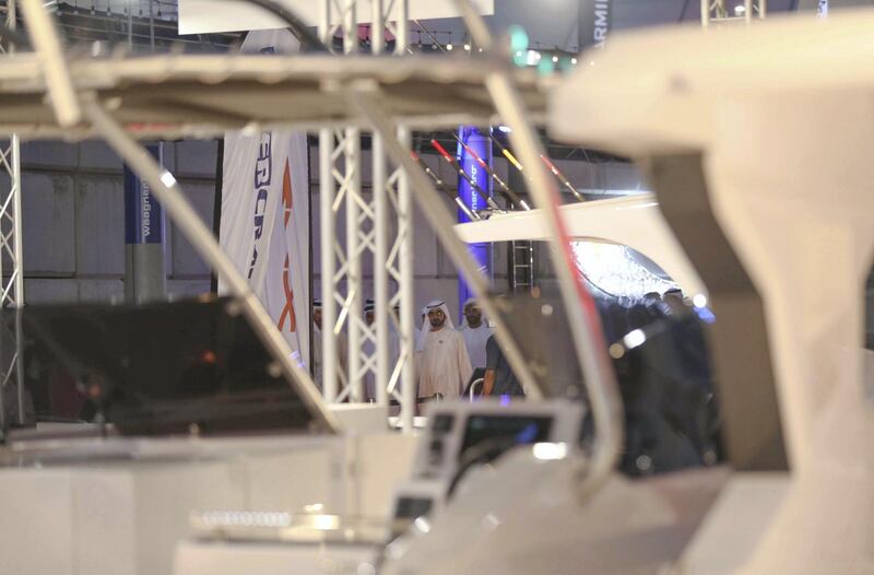 Sheikh Mohammed bin Rashid, Vice President and Ruler of Dubai, tours the Dubai International Boat Show on Saturday. Wam