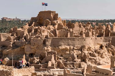This picture shows a view of the recently restored fortress of Shali and its surroundings, in the Egyptian desert oasis of Siwa, some 600 kms southwest of the capital Cairo. AFP