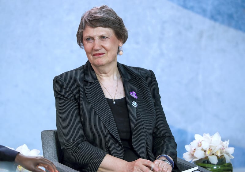 Abu Dhabi, United Arab Emirates, November 19 , 2019.  
Reaching the Last Mile Forum.
--Rt. Hon. Helen Clark, Former Prime Minister of New Zealand during the forum.
Victor Besa / The National
Section:  NA
Reporter:  Dan Sanderson5