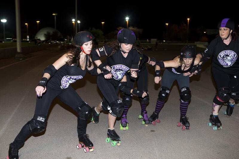 Some members of the Abu Dhabi Roller Derby will compete in the first international derby of the Mena region. Christopher Pike / The National
