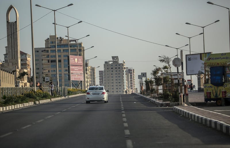 View of a nearly empty street in Gaza City.  EPA