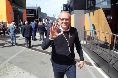 Stefano Domenicali, CEO of the Formula One Group walks through the paddock before the second practice session of the Formula One Grand Prix of Emilia Romagna at the Autodromo Internazionale Enzo e Dino Ferrari race track in Imola, Italy, 23 April 2022.  The Formula One Grand Prix of Emilia Romagna will take place on 24 April 2022.   EPA / SANNA