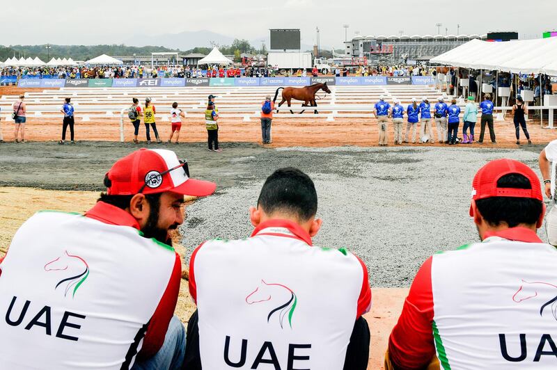 The UAE team attends the FEI World Equestrian Games 2018 at Tryon International Equestrian Center in North Carolina, US. Courtesy Dubai Media Office