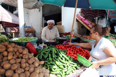 Egyptians at a vegetable market in Cairo, Egypt. EPA