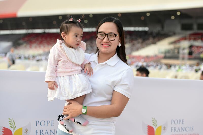 Maria Patawaran, 35 with daughter Samantha, 1. Khushnum Bhandari / The National
