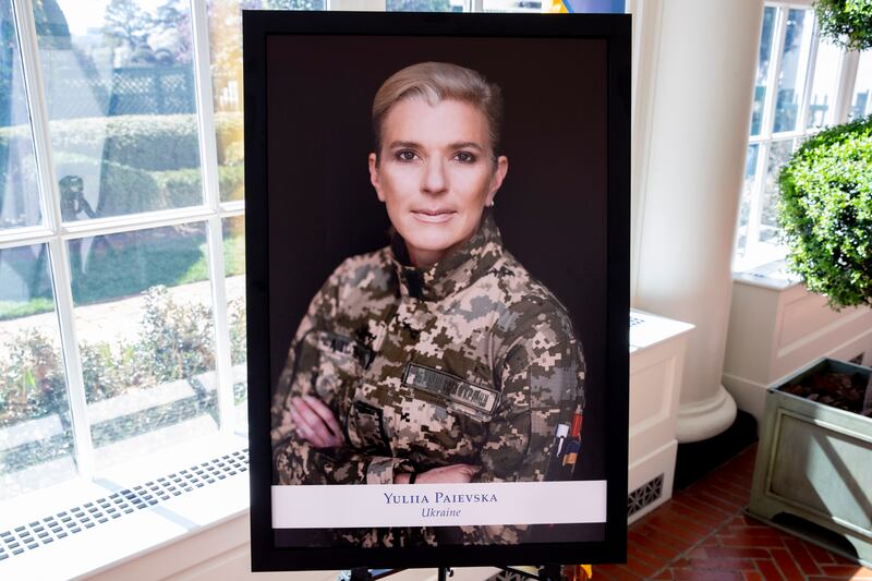 The portrait of Ms Paievska of Ukraine. EPA