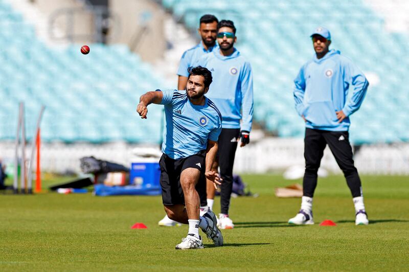 India pacer Shardul Thakur during practice. Reuters