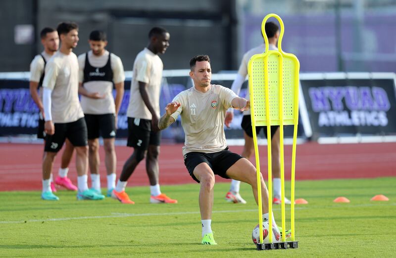 UAE's Caio trains in Abu Dhabi in preparation for the 2023 Asian Cup.