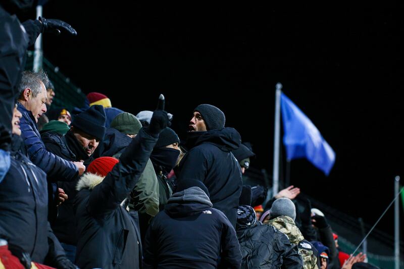 Roma fans voice their displeasure. Reuters