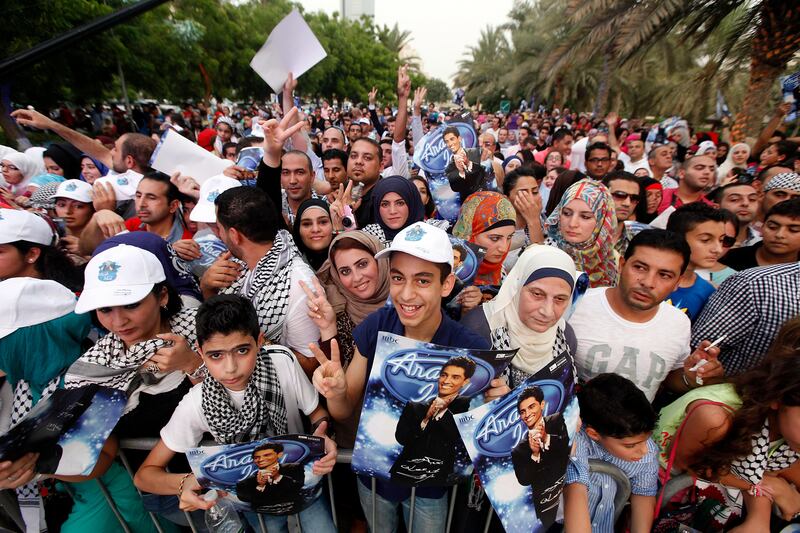 Dubai, United Arab Emirates- June, 29, 2013: Arab Idol winner Mohammed Assaf  fans in Dubai .(  Satish Kumar / The National ) For News