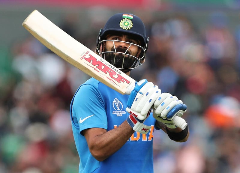 India's captain Virat Kohli reacts as he leaves the field after being dismissed during the Cricket World Cup match between India and Pakistan at Old Trafford in Manchester, England, Sunday, June 16, 2019. (AP Photo/Aijaz Rahi)