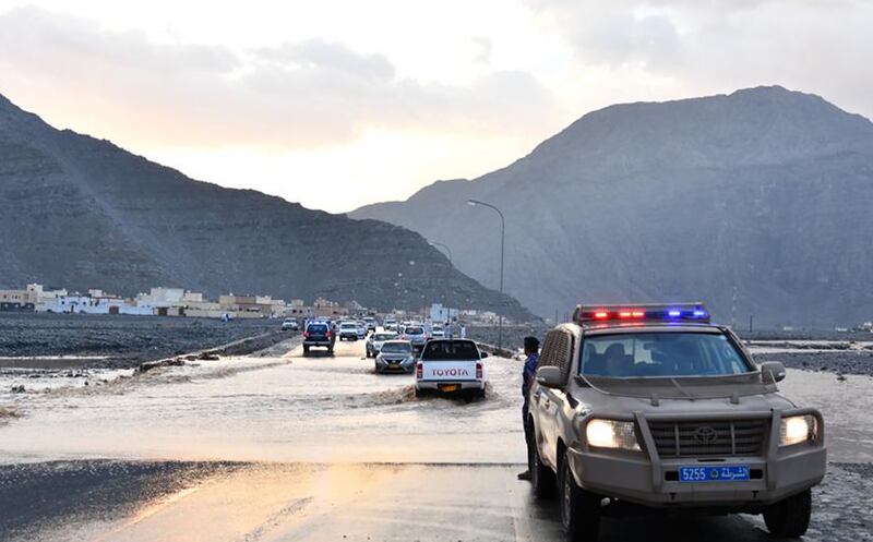 Motorists were urged to take extra care and avoid unnecessary journeys. Photo: Royal Oman Police