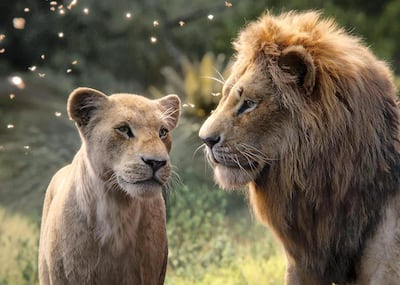 Nala (Beyonce) and Simba (Donald Glover) in 'The Lion King'. Courtesy Walt Disney Studios