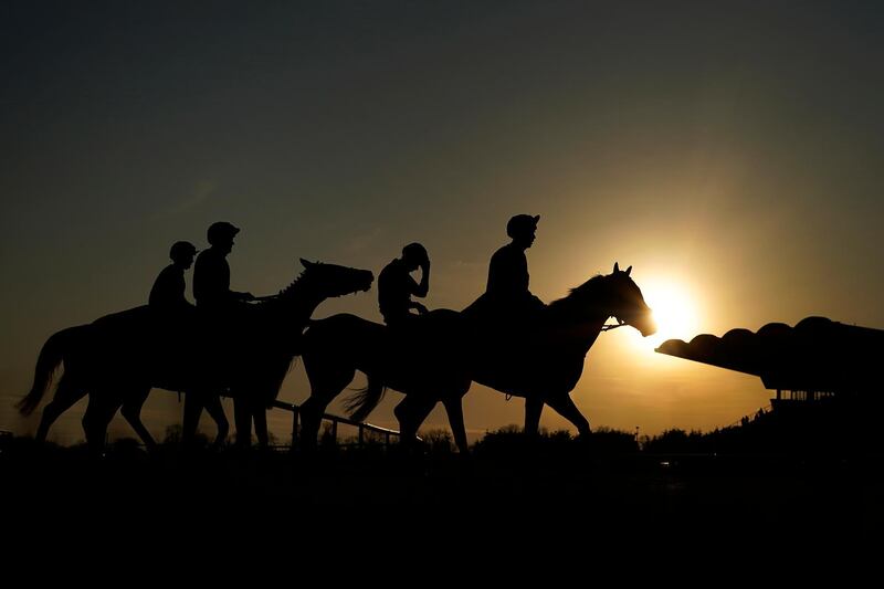 Runners return as the day draws to a close at Fairyhouse Racecourse in Ratoath, Ireland. Getty