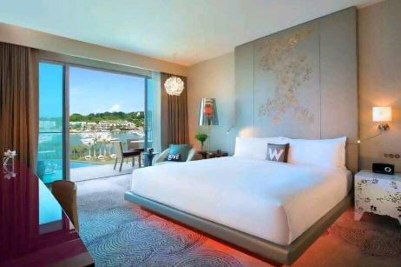 A west facing room at the W Hotel, Sentosa, Singapore. Courtesy W Hotels.