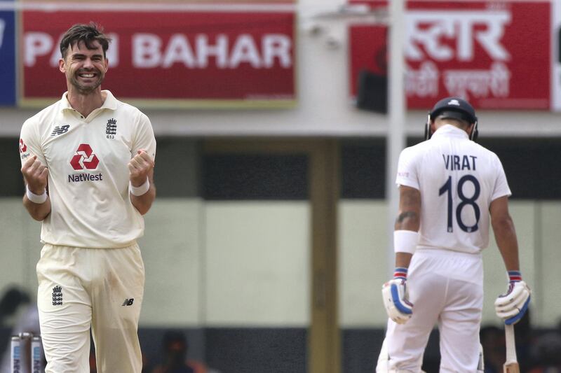 James Anderson of England celebrates the wicket of Rishabh Pant of (WK) India during day five of the first test match between India and England held at the Chidambaram Stadium in Chennai, Tamil Nadu, India on the 9th February 2021

Photo by Pankaj Nangia/ Sportzpics for BCCI