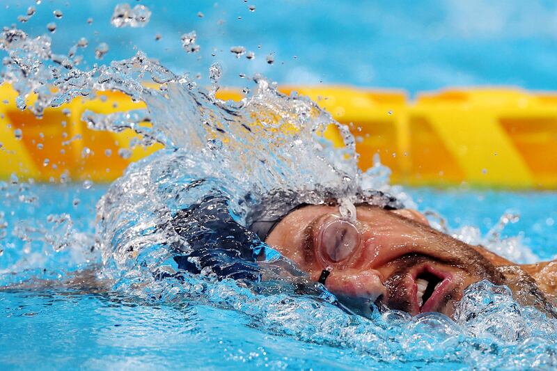 France's David Smetanine during the men's 100m freestyle S4 heat at the Tokyo Aquatics Centre during the Paralympics on Thursday, August 26. Reuters