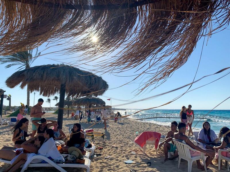 Haciendas’ beaches are lined with visitors and residents until the late afternoon. No restrictions are being implemented with umbrellas being shared or only inches apart.
