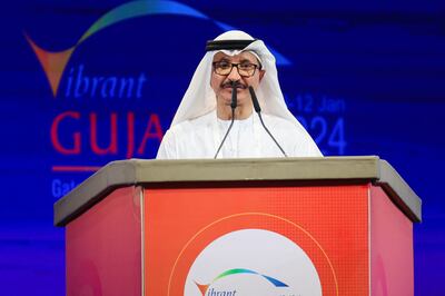 Sultan bin Sulayem, group chairman and chief executive of DP World, speaks during the Vibrant Gujarat Global Summit. Reuters