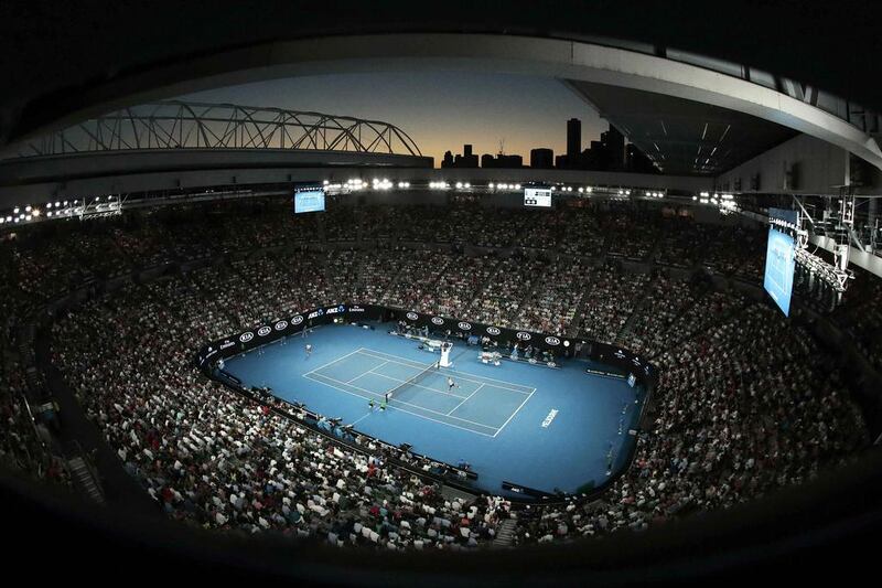 A view of the sunset from Rod Laver Arena during the Australian Open final between Roger Federer and Rafael Nadal. Jason Reed / Reuters