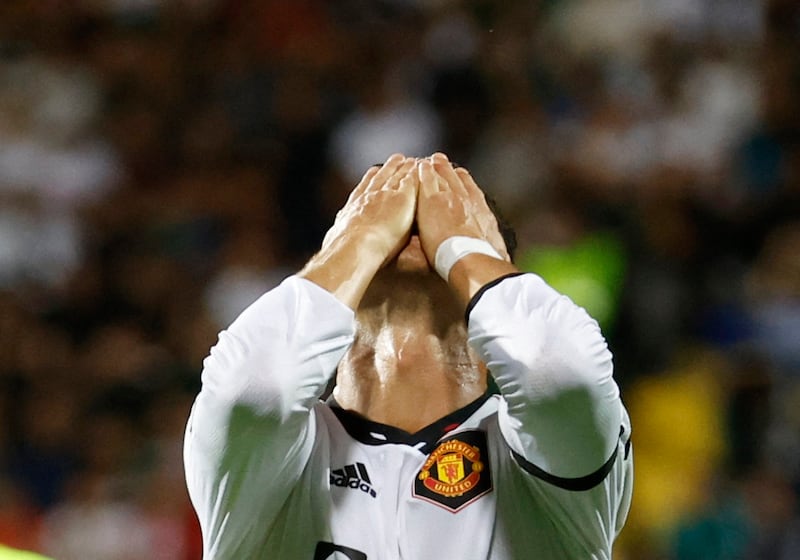 Cristiano Ronaldo reacts. Action Images