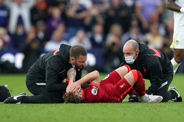 File photo dated 12-09-2021 of Liverpool's Harvey Elliott receives treatment following a challenge by Leeds United's Pascal Struijk during the Premier League match at Elland Road, Leeds. Issue date: Tuesday September 14, 2021.